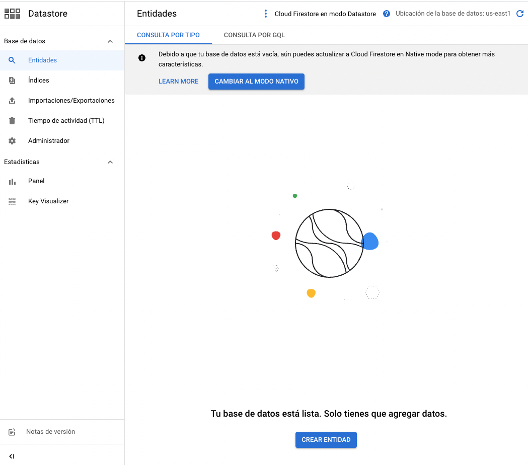 GCP Cloud Function: Funciones serverless que se conectan al Datastore